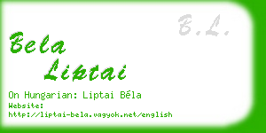 bela liptai business card